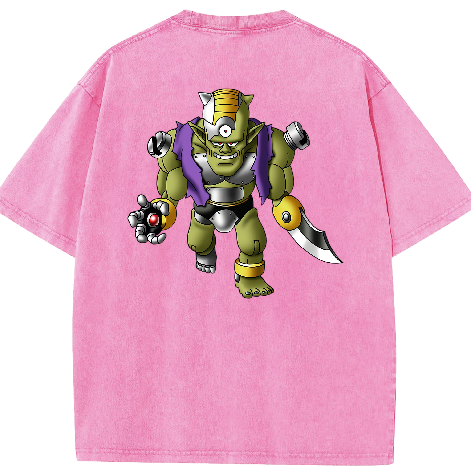 （画像用） ドラゴンクエスト Doragon Kuesuto Dragon Quest 綿100% ヴィンテージ風 半袖Tシャツ（背面プリント）